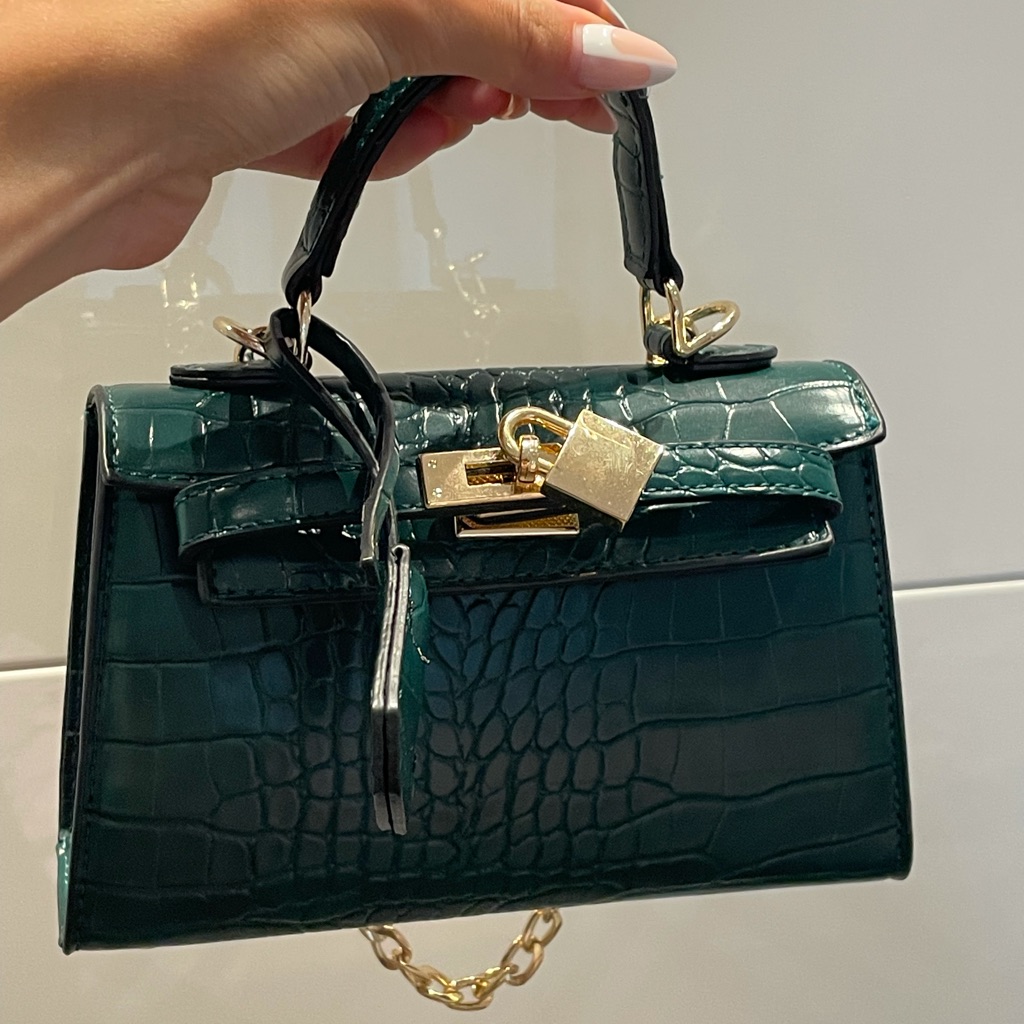 Dark Green Snakeskin Bag